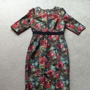 Eva Mendes for New York & Company Elegant Floral Long Sleeve Dress